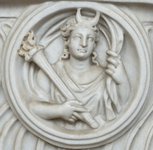 Selene godin van de maan in de Griekse mythologie (Luna)